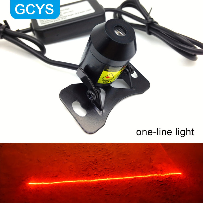 GCYS LED Luces de proyección de neón para coches, 6 patrones conmutables de línea de seguridad, accesorio decorativo con cableado duro para vehículos y motocicletas, sin batería, resistente al agua