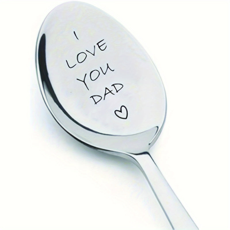 Cuchara grabada "Te amo, papá", regalo para el Día del Padre, cumpleaños, abuelo o abuela, regalo a distancia, 1 unidad, 7 pulgadas