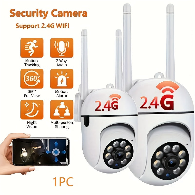 JOOAN Cámara de Seguridad WiFi HD 1080P con Audio Bidireccional, PTZ, Visión Nocturna a Color, Detección de Movimiento, Alimentación por USB, Ángulo de Visión de 360°, Compartir entre Múltiples Usuarios, Compatible con Smartphones Android - No Requiere B