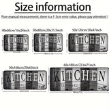 Alfombra de Cocina de Terciopelo Cristal | Fibra de Poliéster Duradera | Antideslizante, Lavable a Máquina | Multiusos para Cocina, Lavandería y Pasillo | Diseño Moderno en Blanco y Negro con Patrón de Tablón de Madera | Acolchado Cómodo, Alfombra para e