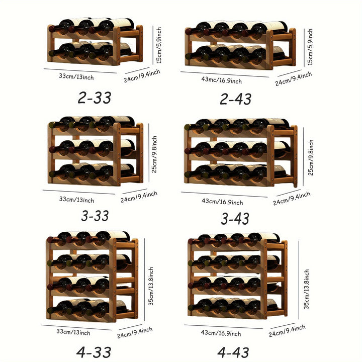Un estante de vino de bambú para hacerlo uno mismo.