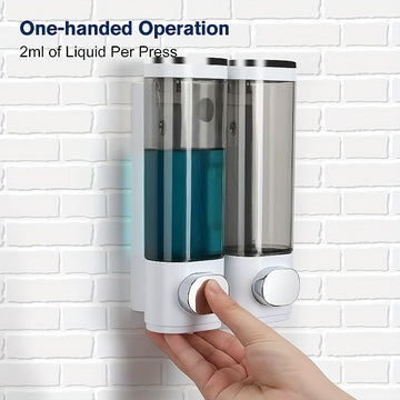Shampoo y dispensador de acondicionador - Botella de ducha de baño de 300 ml con bomba - Botellas de champú vacías reutilizables de plástico, contenedores de loción de jabón líquido para dispensador de lavado corporal