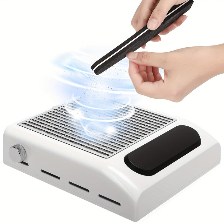 Colector de polvo de uñas ultra-silencioso con filtro reutilizable - Potente aspiradora de uñas de bajo ruido, cuerpo de plástico, enchufe de EE. UU., incluye adaptador de alimentación, ideal para manicura y pedicura, herramienta de pedicura | Colector u