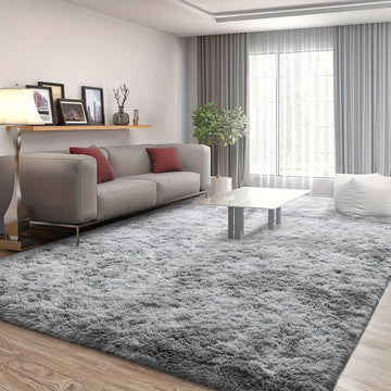 1pc Alfombra de peluche teñida de punto, Alfombra de lujo moderna, absorbente de agua, antideslizante, adecuada para salas de estar y dormitorios, decoración para el hogar, limpieza en seco
