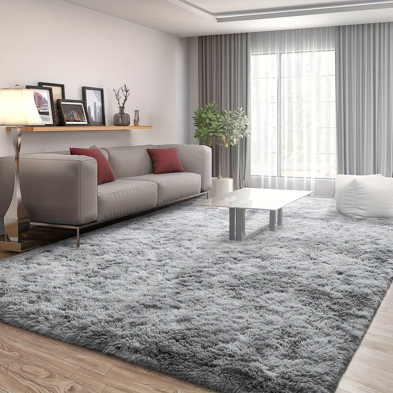 1pc Alfombra de peluche teñida de punto, Alfombra de lujo moderna, absorbente de agua, antideslizante, adecuada para salas de estar y dormitorios, decoración para el hogar, limpieza en seco