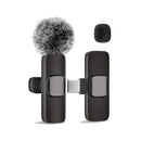 Microfono de Solapa sin varillas con Grabación por Toque Único y USB-C, Batería Recargable para Transmisiones en Vivo, Entrevistas, Vlogs en Smartphone/Portátil/Tableta, Equipo de Vlogging | Diseño Divertido | Micrófono Suave, Microfono sin varillas