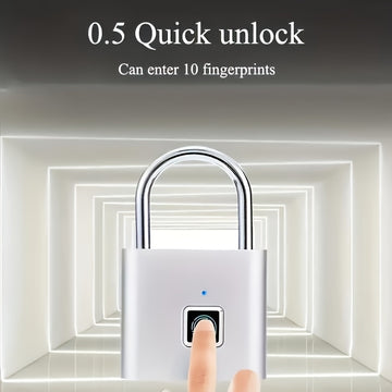 Candado inteligente portátil con huella digital, carga USB, resistente al óxido, solución antirrobo sin llave para equipaje y maletas
