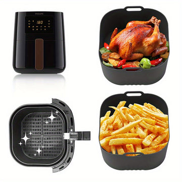 Revestimientos cuadrados para freidor de aire - Molde de silicona antiadherente para hornear para Philips HD9252 HD9200 HD9255, perfecto para pollo, papas fritas y verduras, apto para alimentos y fácil de limpiar, accesorios para freidor de aire