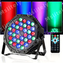 36 luces LED RGB con control remoto para fiestas, shows y discotecas, efectos de iluminación DMX 512 para Navidad, Halloween, bares, clubes, bodas y escenarios, luces navideñas (ideal para iluminación escénica)