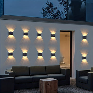 2 paquetes de luces solares para exterior mejoradas, luces solares para jardín con sensor de movimiento y diseño LED para cercas, panel solar de carga rápida y alta eficiencia, decoración duradera para jardín, patio, pasillos y entrada
