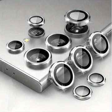 Anillos protectores de lente de cámara de aleación de aluminio para for samsung S25 Ultra, S25Plus, S24FE, S24, S23, S22 FE Plus, Ultra A16, A26, A36, A56, A14, A54, A15, A25, A35, A55 - Anillo de metal para proteger la película de la lente de cámara ori