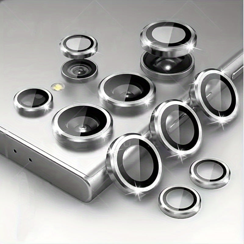 Anillos protectores de lente de cámara de aleación de aluminio para for samsung S25 Ultra, S25Plus, S24FE, S24, S23, S22 FE Plus, Ultra A16, A26, A36, A56, A14, A54, A15, A25, A35, A55 - Anillo de metal para proteger la película de la lente de cámara ori