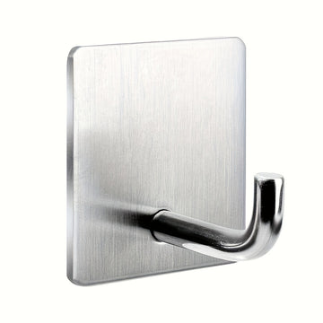 5/21pcs Ganchos Adhesivos de Acero Inoxidable, Ganchos de Pared Fuertes Sin Taladro para Baño, Cocina, Puerta, Ganchos para Toallas y Abrigos de Alta Resistencia, Estilo Contemporáneo, Ganchos de Utilidad