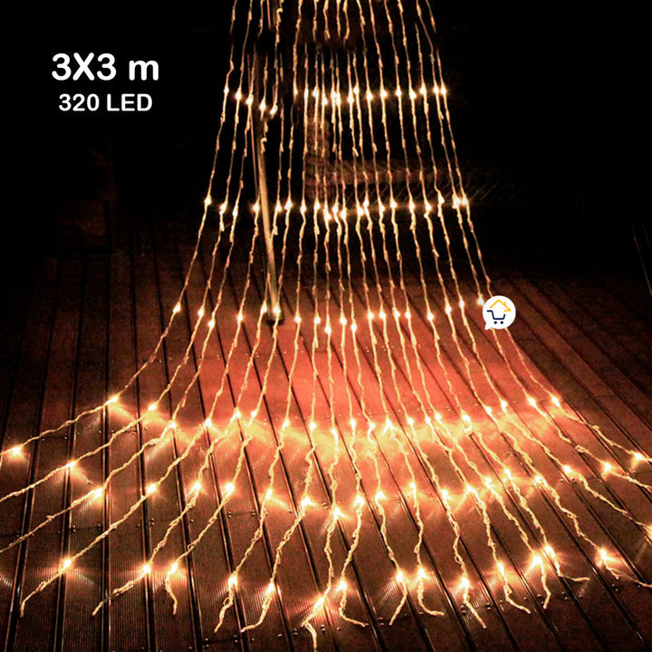 Luces Cascada 3X3 Metros 320 LED Navidad Interior Exterior 3X3-320L