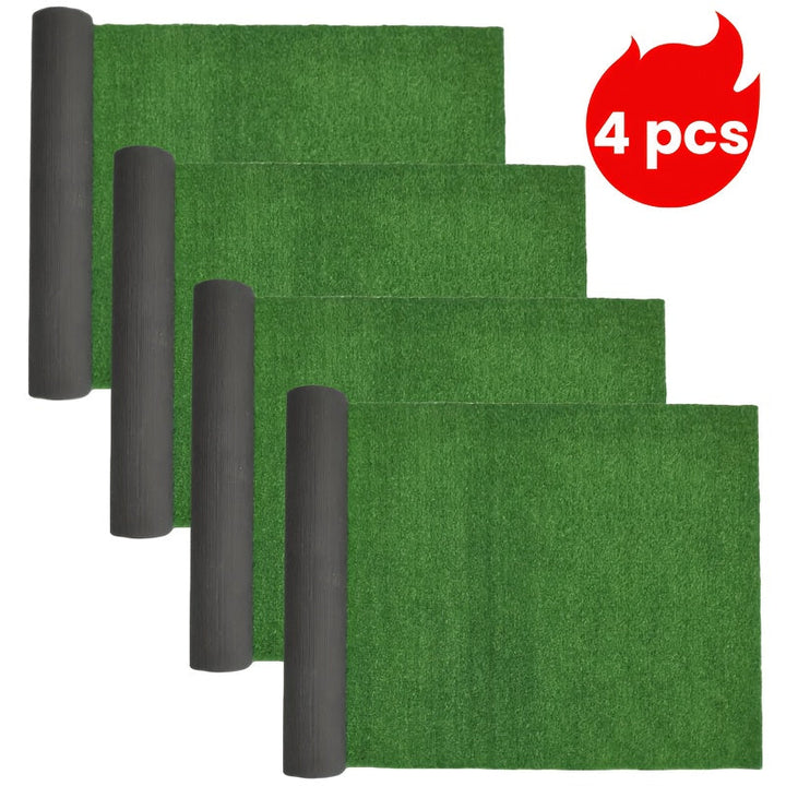 Juego de 4 Alfombras Artificiales de Césped Grande, Área Total 400cm x 50cm, Material Plástico Duradero, Adecuado para Interior y Exterior, Césped Sintético Amigable con Mascotas – Elección Ideal para Jardines, Balcones, Patios, Piscinas y Decoración Hot