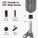 Conectores Roscados para Soportes de Micrófono en - Adaptadores de Tornillo de 4 piezas: Hembra de 5/8" a Macho de 3/8", Hembra de 3/8" a Macho de 5/8", Hembra de 5/8" a Macho de 1/4", Hembra de 1/4" a Macho de 5/8" para Brazos de Micrófono, Trípodes de