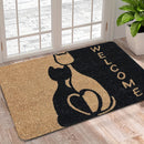 -1pc Felpudo de Bienvenida con Patrón de Gato, Poliéster Antideslizante Fácil de Limpiar Alfombra de Entrada Adecuada para Baño Cocina Comedor Sala de Estar Dormitorio, Jardín