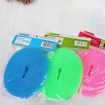 Cuerda de Ropa de Nylon Elástica - Sin Perforación, para Secado de Edredones y Ropa en Interiores/Exteriores, Varillas de Secado