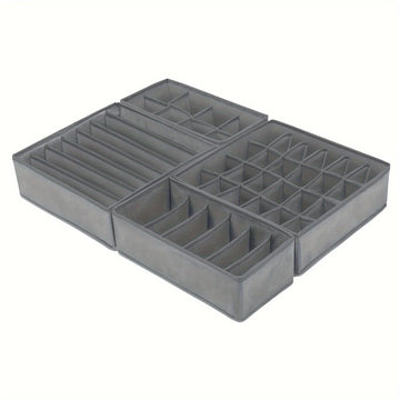 Clásico conjunto organizador de cajones de tela - 4/8piezas cajas de almacenamiento de varios compartimentos para ropa interior, calcetines y ropa - divisorias de tela no tejida para la organización del hogar, cajas de almacenamiento para la organización