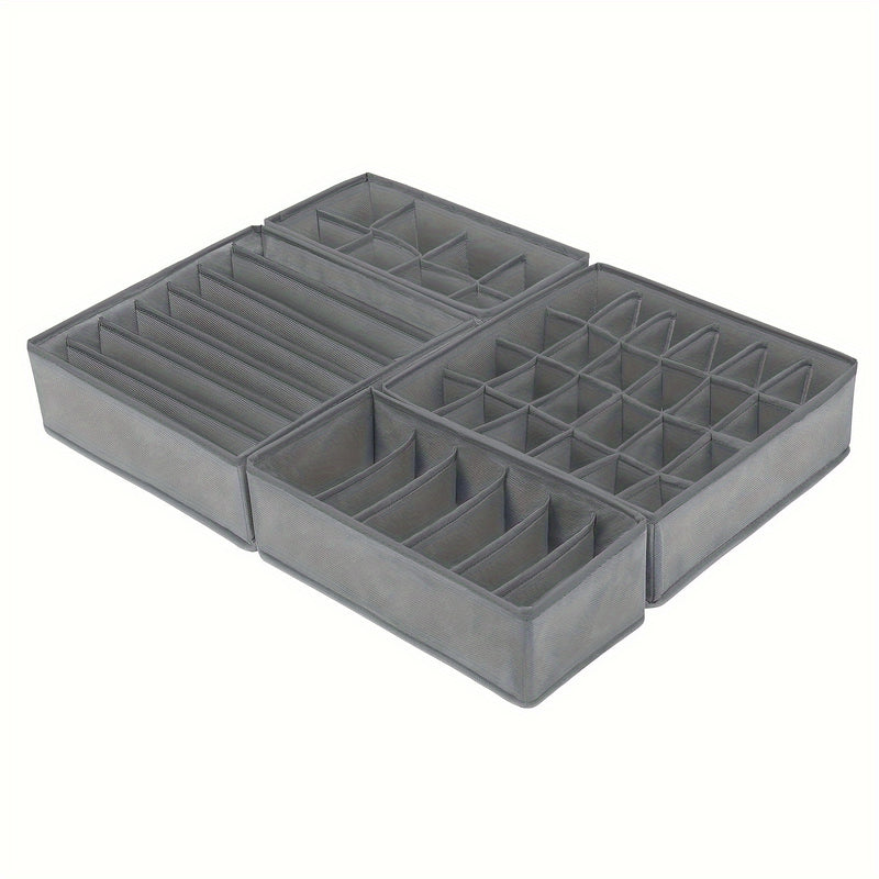 Clásico conjunto organizador de cajones de tela - 4/8piezas cajas de almacenamiento de varios compartimentos para ropa interior, calcetines y ropa - divisorias de tela no tejida para la organización del hogar, cajas de almacenamiento para la organización