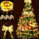 1pc Luminaria de árbol de Navidad de cinta de hada LED - Cinta de PVC operada por batería con luces LED blancas cálidas para decoraciones de fiesta, boda, festividades (No se incluyen baterías)
