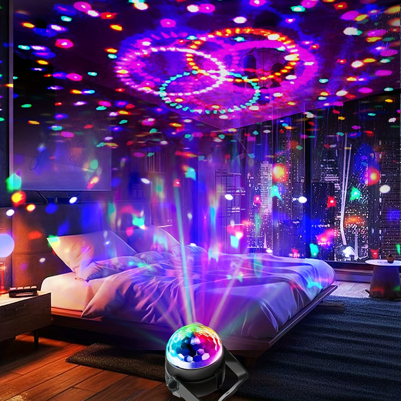 Esfera de discoteca RGB activada por sonido, ideal para fiestas, bares, karaoke y bodas, alimentada por USB con 7 modos (sin control remoto), anima las fiestas, fiestas en casa