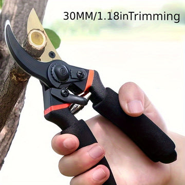 1pz/2pzs Tijeras de Jardinería Manuales Profesionales para Poda con Cuchillas de Acero Inoxidable Ultracortantes y Mangos Antideslizantes Ergonómicos para Flores, Arbustos, Topiares y Árboles Frutales - Diseño Ambidiestro, Sin Necesidad de Baterías