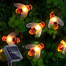 Luces solares de abejas de 5m, 20 LED con luz cálida para decoración de jardín y patio, fácil instalación con base removible, ideal para Navidad y todo el año, decoración festiva para exteriores | Diseño divertido de abejas | Luces solares, decoración so