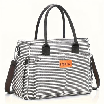 Bandolera de almuerzo para mujer, nevera portátil con bolsillos laterales y correas desmontables, bolso térmico grande para trabajo o picnic, sin contacto con alimentos