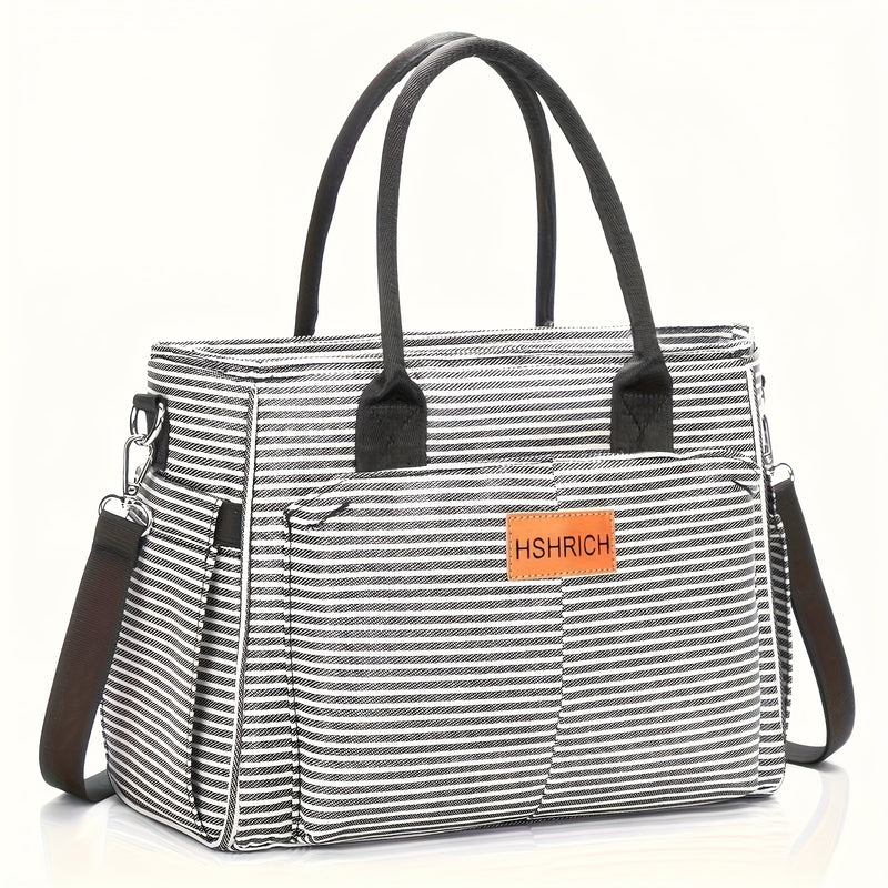 Bandolera de almuerzo para mujer, nevera portátil con bolsillos laterales y correas desmontables, bolso térmico grande para trabajo o picnic, sin contacto con alimentos