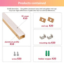 Conjunto de 10 Canales de Iluminación LED Dorados de Aluminio de 1.65 pies / 0.5 m, Tamaño Exterior de 15x9 mm, Montaje Oculto o Superficial con Clips de Montaje, Diseño Duradero en Forma de U para una Fácil Instalación