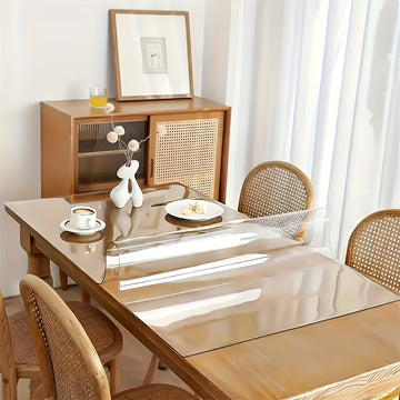 Mantel transparente de PVC de alta calidad, resistente a rayones y calor, fácil de limpiar, ideal para hogar, hotel, restaurante y mesa de café, diseño simple y moderno, 1 unidad