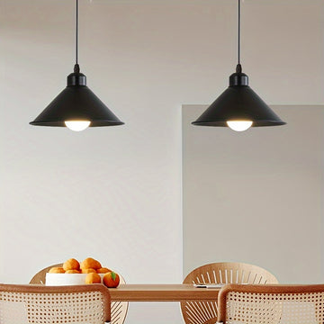 Juego de 2 candelabros colgantes modernos en hierro fundido con base E27 para comedor, bar, cocina y entrada, montaje semiempotrado, cableado fijo, voltaje ajustable 110V-240V (focos no incluidos)