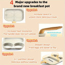 Sartén Antiadherente de Aluminio GUANHUANG para Tortitas y Huevos con Mango de Madera - Diseño de 2 Secciones para Desayunos Perfectos, Compatible con Estufas de Gas e Inducción, Ideal para Huevos, Hamburguesas y Filetes