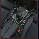 Pack de 2 Organizadores para Espacios del Asiento del Coche - Caja de Almacenamiento Multifuncional con Portavasos, Ranuras para Teléfono y Bolígrafos, Diseño Ergonómico en Plástico Duradero para el Frente