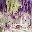 20 piezas de Guirnalda Artificial de Glicinas - Enredadera Colgante Morada y Blanca para Bodas, Fiestas, Paredes y Techos del Hogar - Decoraciones Florales Sin Mantenimiento, Adornos para Fiestas | Enredaderas de Bajo Mantenimiento