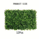 Conjunto de 12 Paneles Artificiales Estilo Milán de Haya, 59.99x40.01cm - Ideales para Decoraciones de Paredes Interiores/Exteriores, Cercas de Jardín, Fiestas, Bodas y Fondos Festivos