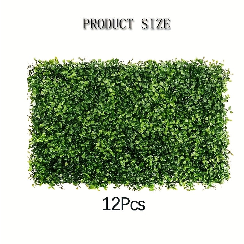 Conjunto de 12 Paneles Artificiales Estilo Milán de Haya, 59.99x40.01cm - Ideales para Decoraciones de Paredes Interiores/Exteriores, Cercas de Jardín, Fiestas, Bodas y Fondos Festivos