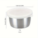 2/4/6 piezas - Tazón de acero inoxidable para salsas de 1.5 oz con tapa transparente, recipiente reutilizable para aderezos, ensaladas y salsas, ideal para asados, picnics, campamentos y almacenamiento en cocina, temática de festividades