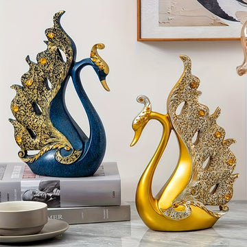 Juego de 2 Estatuas de Cisnes de Resina, Escultura de Pareja, Decoración para el Hogar en Sala de Estar, Dormitorio, Baño, Oficina, Mesa de Comedor, Banquete de Boda, Decoración Central de Chimenea