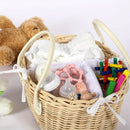 Organizador de cesta de pañales de madera dura tejida a mano con divisor extraíble y asas, cesta de almacenamiento portátil para niños y niñas recién nacidos, material de tablero artificial, regalo ideal para baby shower