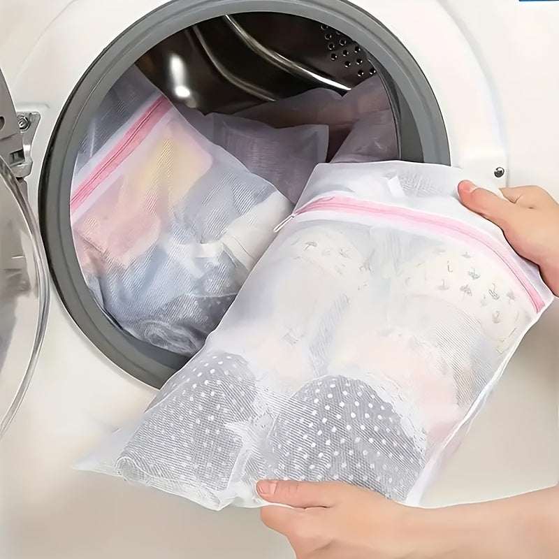 Juego de 2 bolsas para lavandería, bolsa de malla gruesa, bolsa protectora para lavado, bolsa de poliéster con cierre, ideal para ropa, viajes, camisas, brasieres, calcetines, ropa interior, protección en lavadora