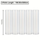 5-Pack 5.0 metros Bolsas de sellado al vacío sin BPA, Material PE+PA, Uso único, Compatible con la mayoría de los selladores para almacenamiento de alimentos, conservación de frescura, cocción a baja temperatura, preparación de comidas, compra en mayor -