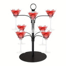 Soporte de árbol de vaso de hierro, soporte de copa de vino de cóctel para bodas, fiestas, brunch, exhibición de copa de champán con 8 ranuras colgantes