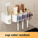 Soporte de cepillo de dientes multifuncional montado en pared y porta taza: Incluye exprimidor de pasta de dientes, adecuado para accesorios de baño, decoraciones de Halloween, Navidad