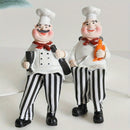 1 par de muñecos de pierna de pantalón decorativos de resina para chef, pareja de chefs americanos para cocina, cafetería, pastelería, restaurante occidental, colección de esculturas de chef para decoración del salón