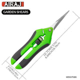 Tijeras de Poda de Precisión AIRAJ de 7 Pulgadas - Acero Inoxidable, Tijeras de Jardín Multifuncionales para Huerto, Bonsái y Control de Malezas con Mangos de Agarre Cómodo