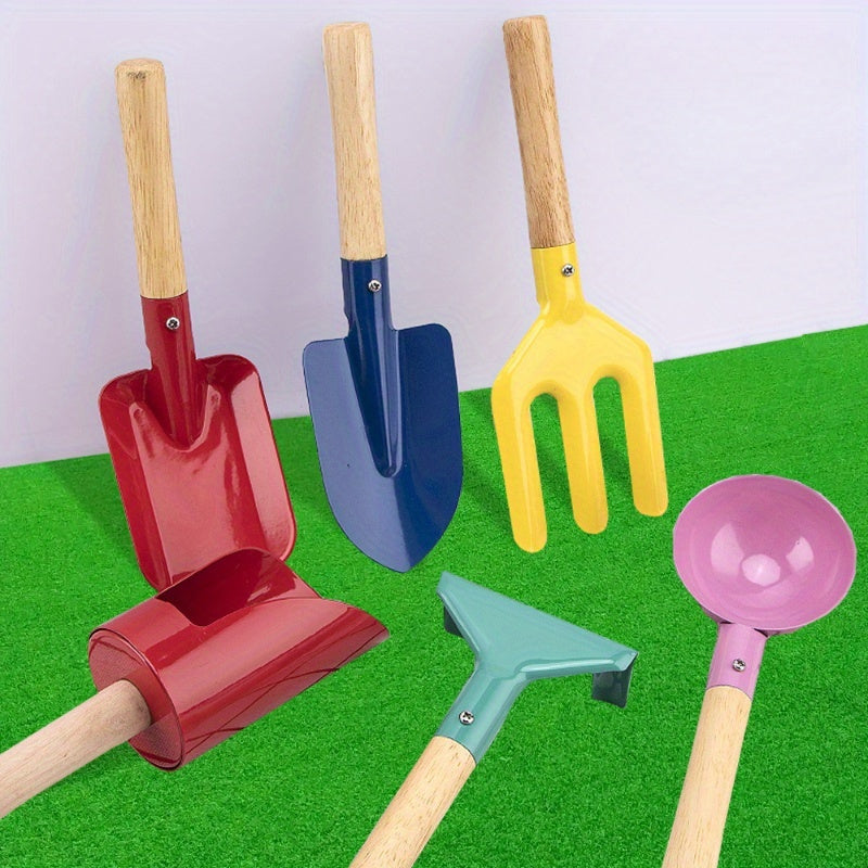 Conjunto de 4 palas de jardín y playa - Herramientas de pala de metal para cavar tierra y arena, agricultura de cosplay, actividades divertidas de plantación, decoración de jardín, no se necesita electricidad ni batería