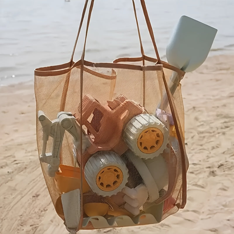 1 Bolsa de Playa XL, Bolso Extra Grande Plegable para Juguetes y Ropa, Ideal para Almacenar Juegos, Conchas y Toallas en la Arena