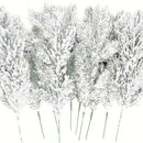 Elección popular] 10 ramas artificiales de pino con efecto nevado, ramas de pino falsas con escarcha para árbol de Navidad, coronas, guirnaldas y decoración navideña, ramitas, esprays y manualidades